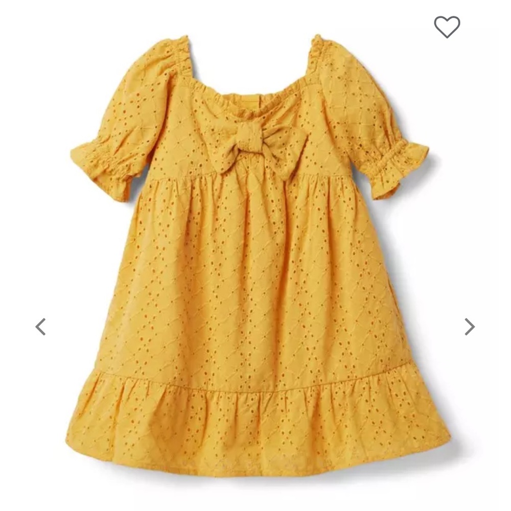 NWT Janie and Jack Eyelet Puff Sleeve Dress Size 7